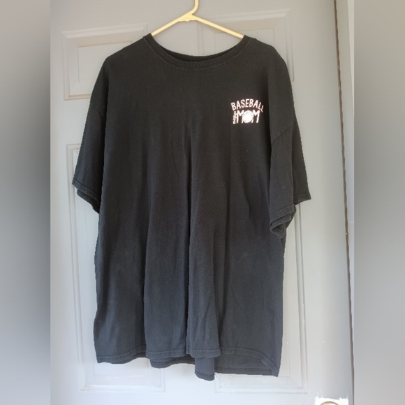 Women's Baseball Mom Black T Shirt Plus Size 2X - Picture 3 of 4